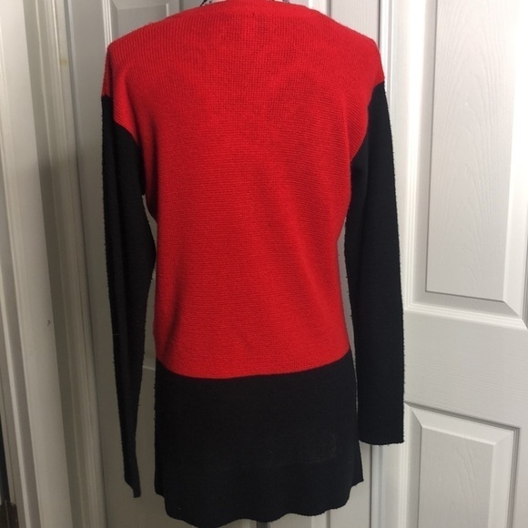 Vince Camuto Red Black Block Lightweight Sweater XS - Picture 4 of 6